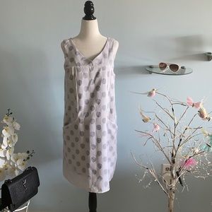 Polkadots white&black short sleeveless dress